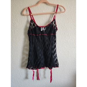 Adore Me Women's Lace Lingerie Bodysuit W/ Stocking Straps